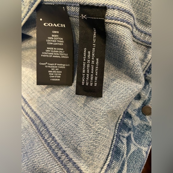 Coach Jacket - XL - Dapper Dan Inspired - Long-Sleeve Denim Jacket -  Blue White - Picture 10 of 14